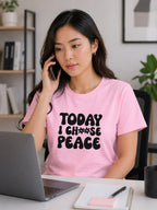 WOMENS LIGHT PINK ROUNDNECK T-SHIRT