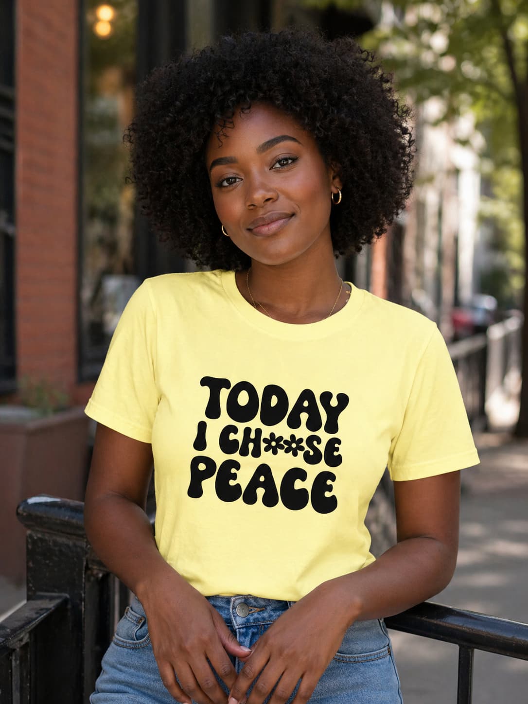 WOMENS BUTTER YELLOW ROUNDNECK T-SHIRT