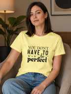 WOMENS BUTTER YELLOW ROUNDNECK T-SHIRT