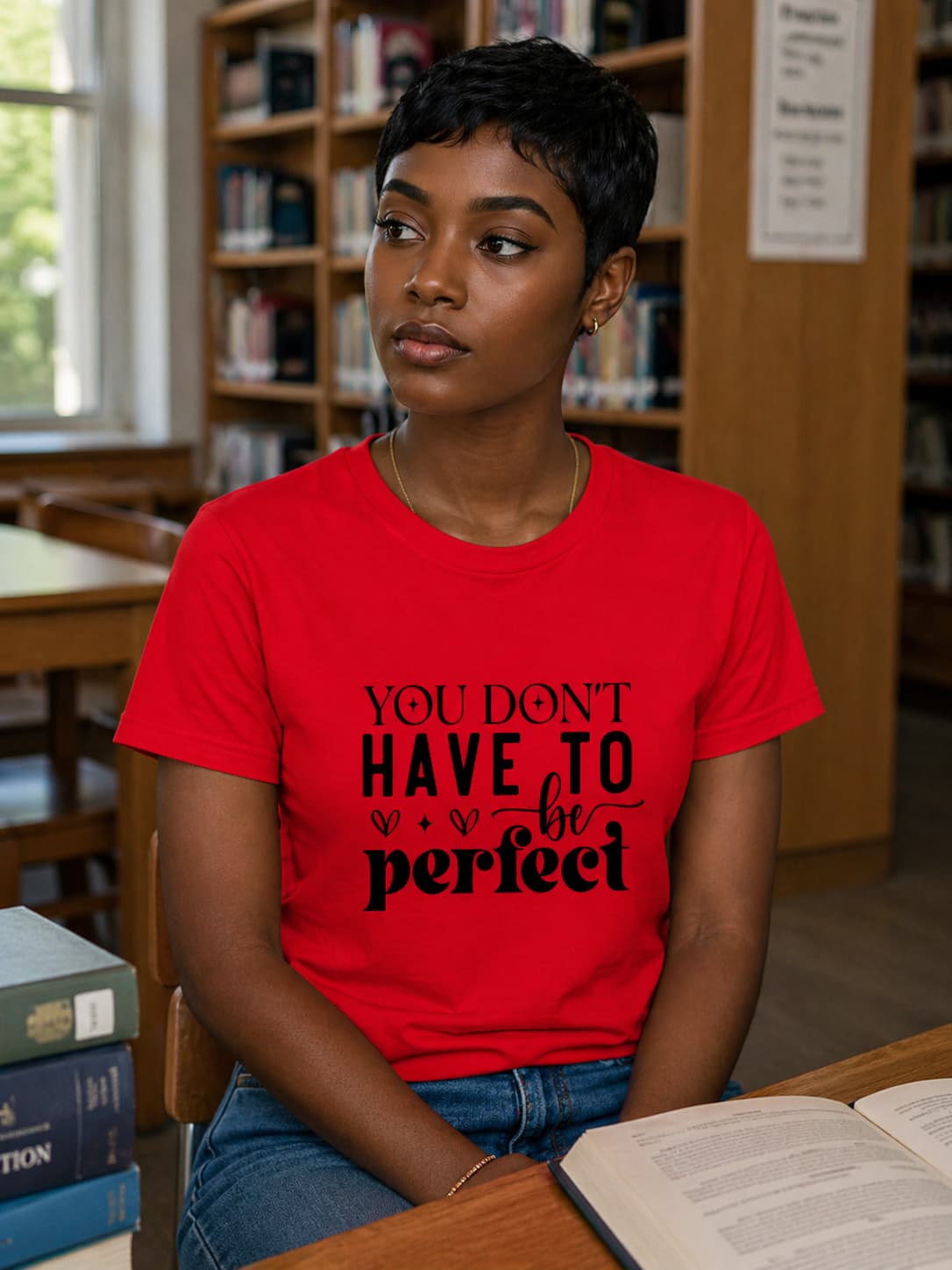 WOMENS RED ROUNDNECK T-SHIRT