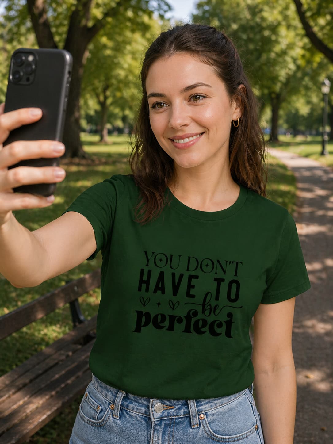 WOMENS OLIVE GREEN ROUNDNECK T-SHIRT