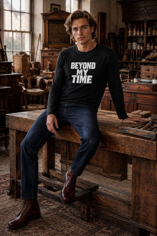 karavirs™ Beyond My Time — Black Full-Sleeve Tee