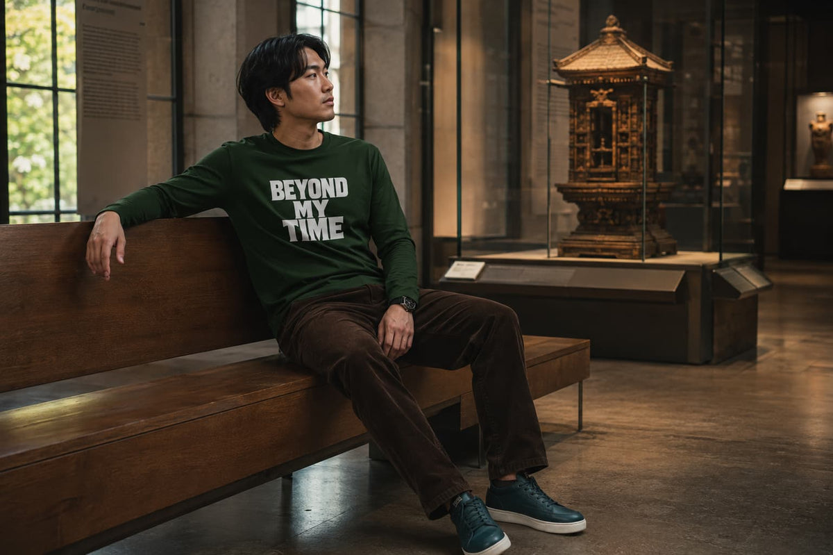 karavirs™ Beyond My Time — Olive Green Full-Sleeve Tee