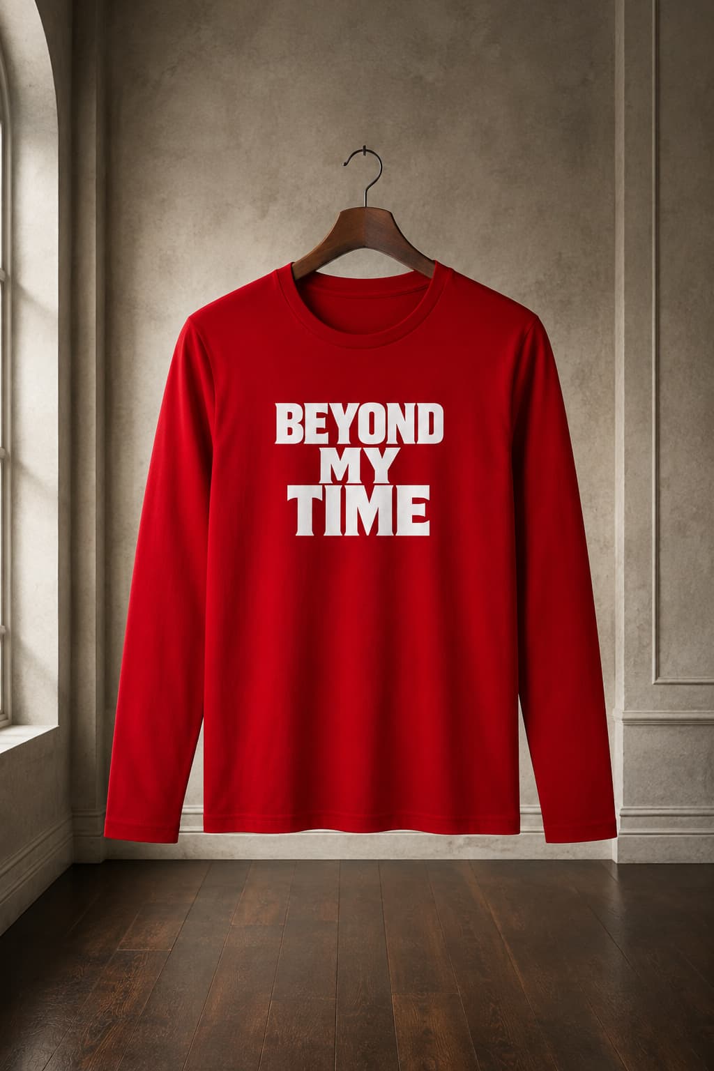 karavirs™ Beyond My Time — Red Full-Sleeve Tee