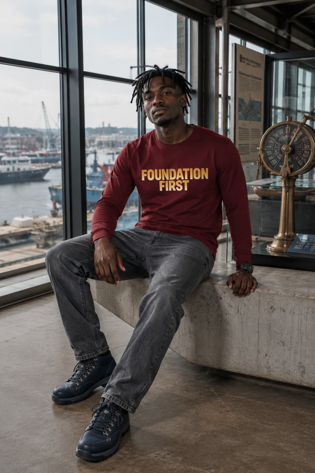 karavirs™ Foundation First — Maroon Full-Sleeve Tee