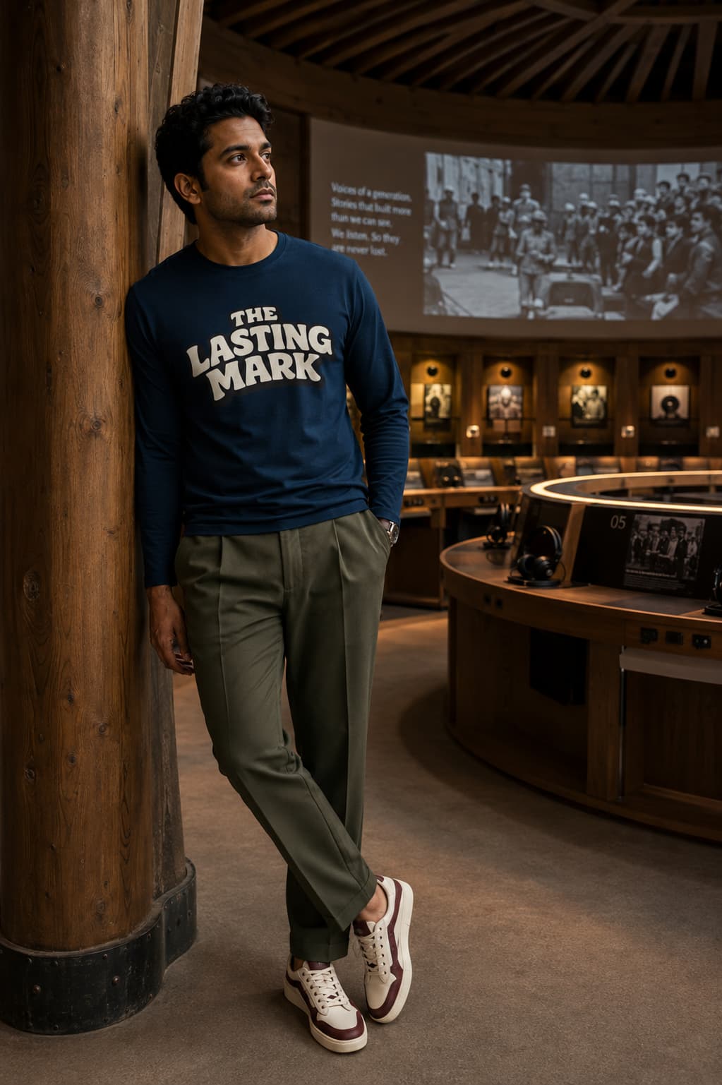 karavirs™ The Lasting Mark — Navy Blue Full-Sleeve Tee