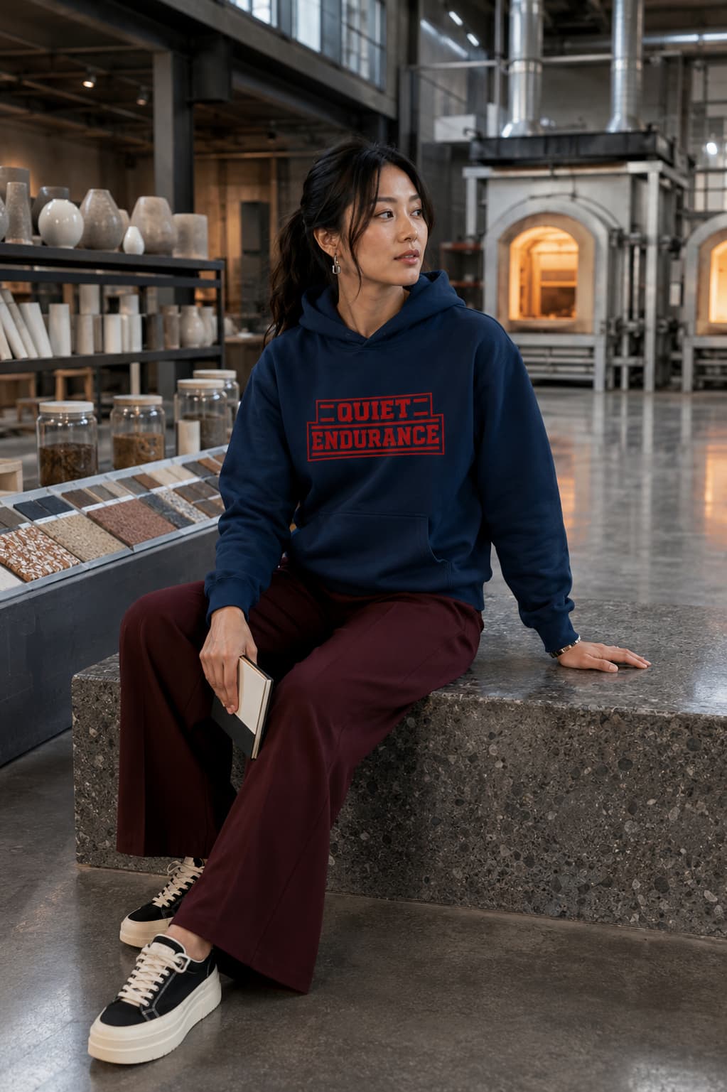 karavirs™ Quiet Endurance — Navy Blue Hoodie