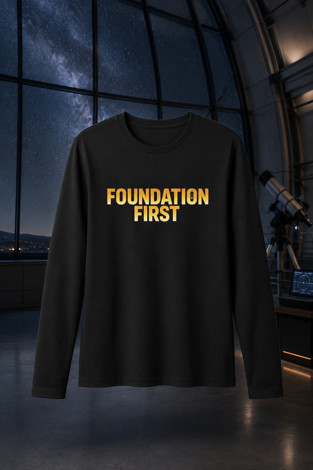karavirs™ Foundation First — Black Full-Sleeve Tee