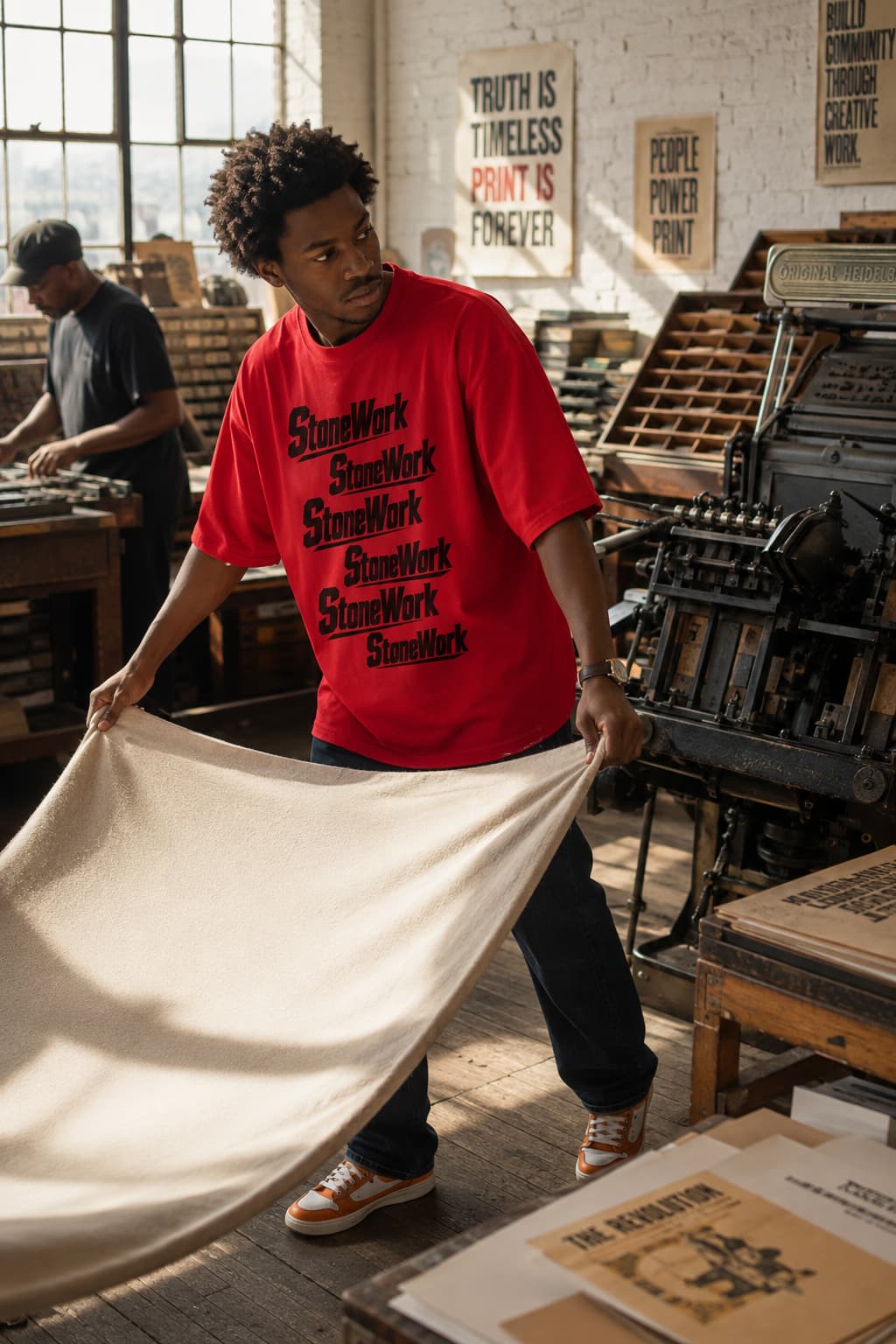 karavirs™ Stonework — Red Oversized Tee