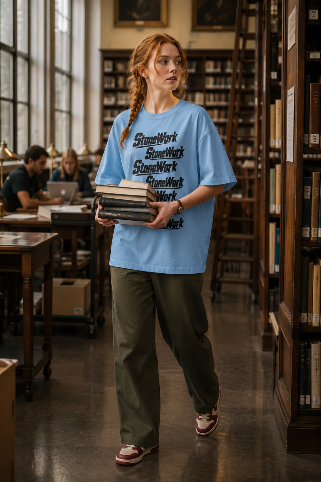 karavirs™ Stonework — Baby Blue Oversized Tee
