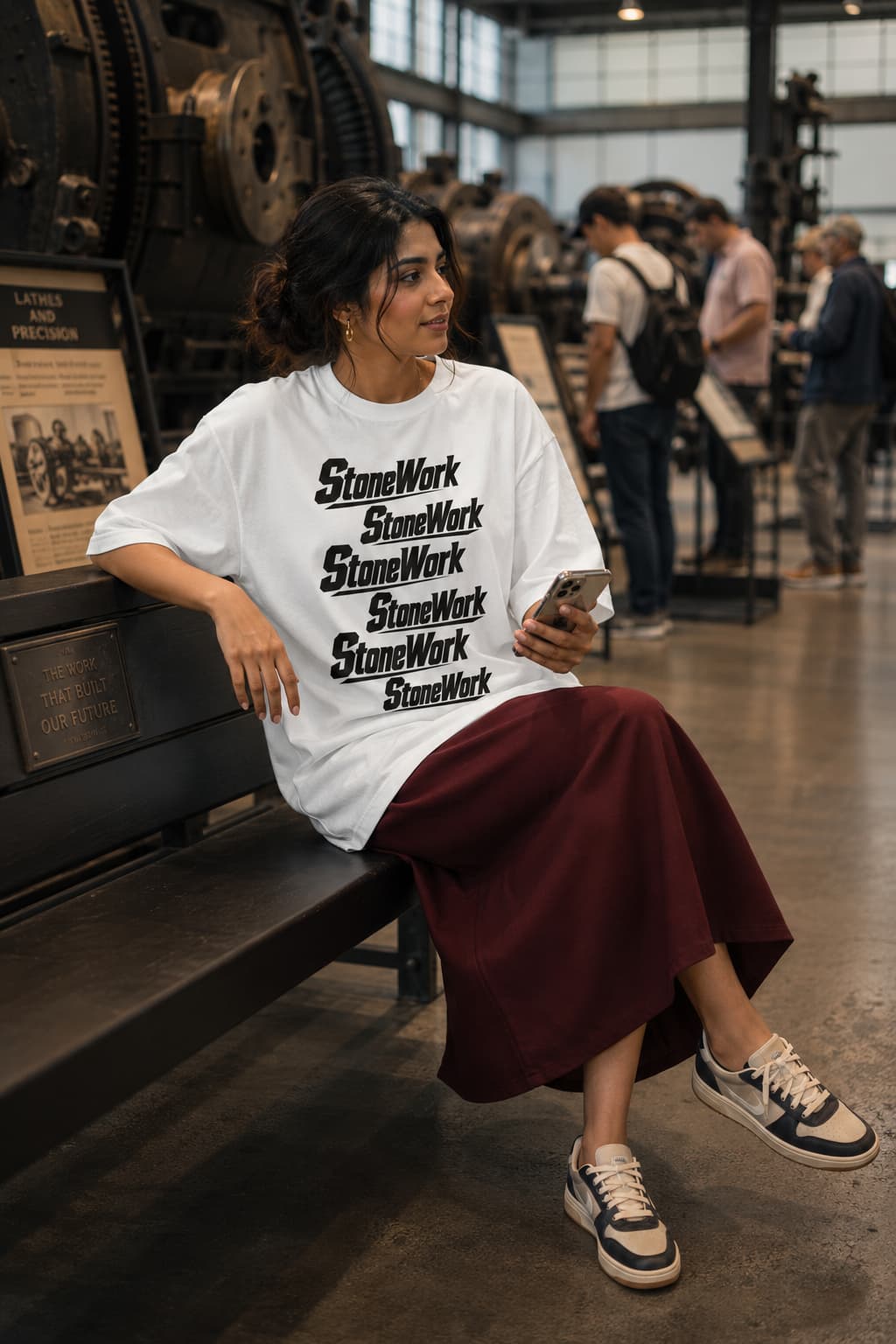 karavirs™ Stonework — White Oversized Tee