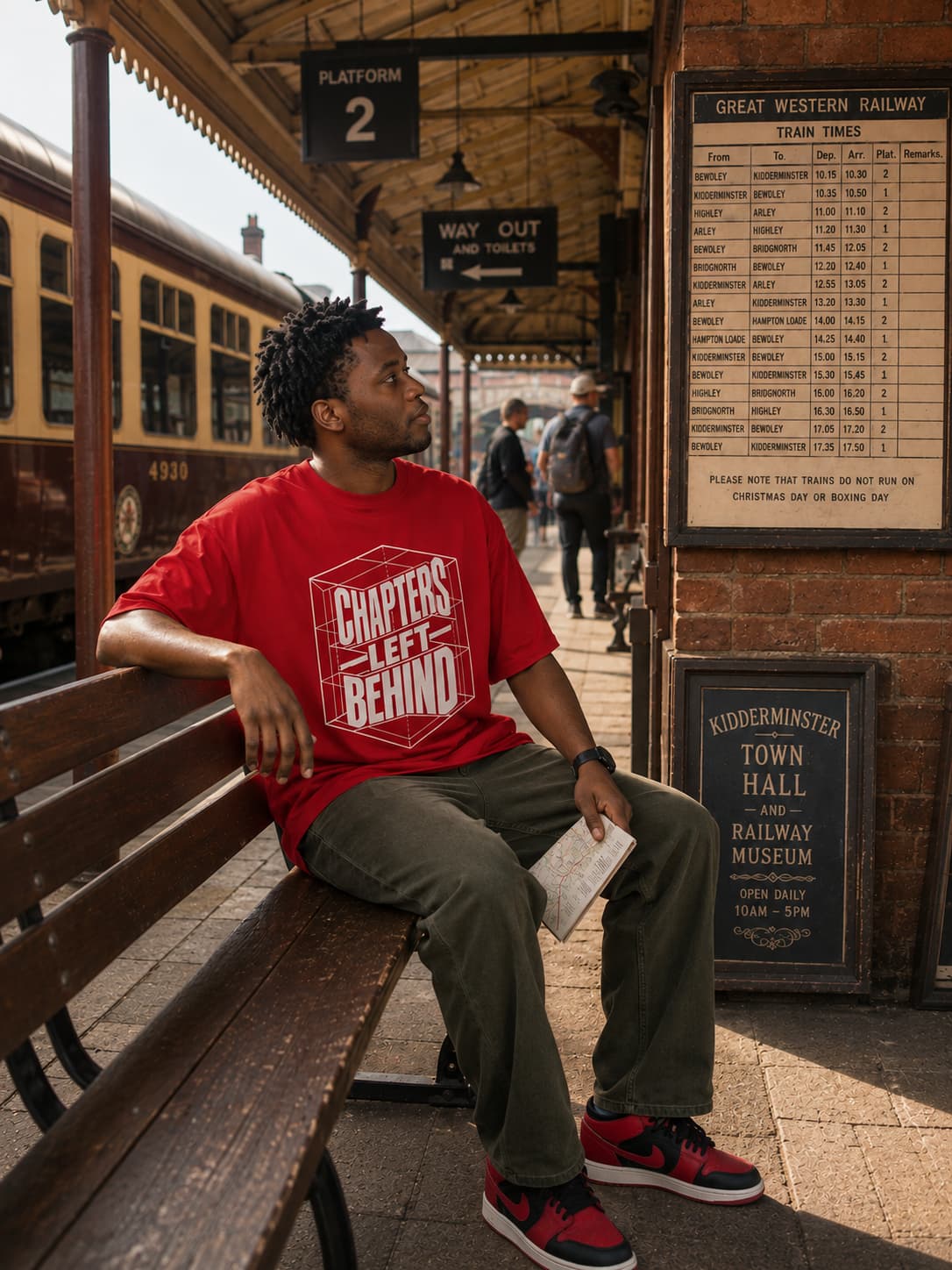 karavirs™ Chapters Left Behind — Red Oversized Tee