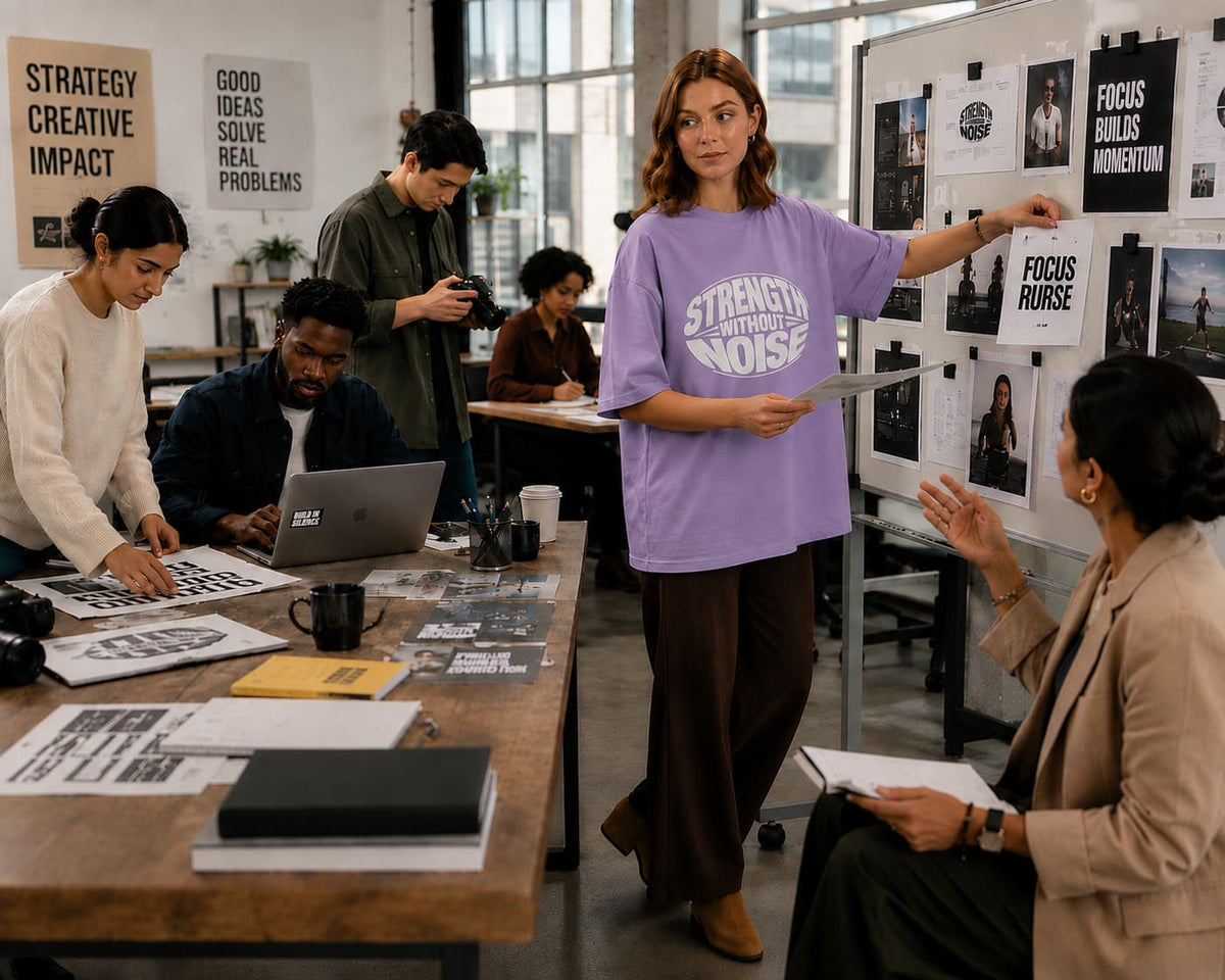 karavirs™ Strength Without Noise — Iris Lavender Oversized Tee