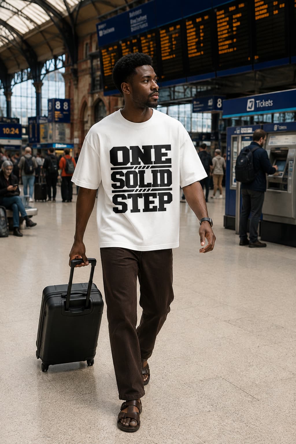 karavirs™ One Solid Step — White Oversized Tee