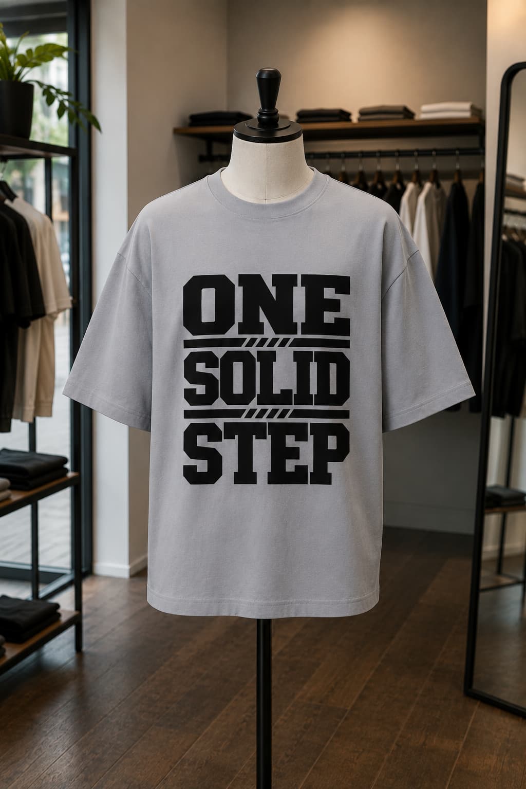 karavirs™ One Solid Step — Silver Frost Oversized Tee