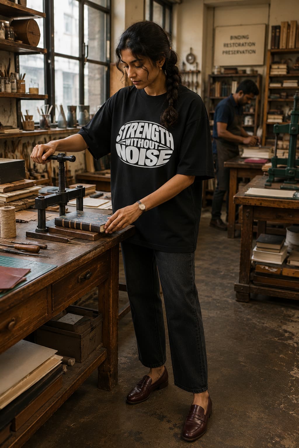 karavirs™ Strength Without Noise — Black Oversized Tee