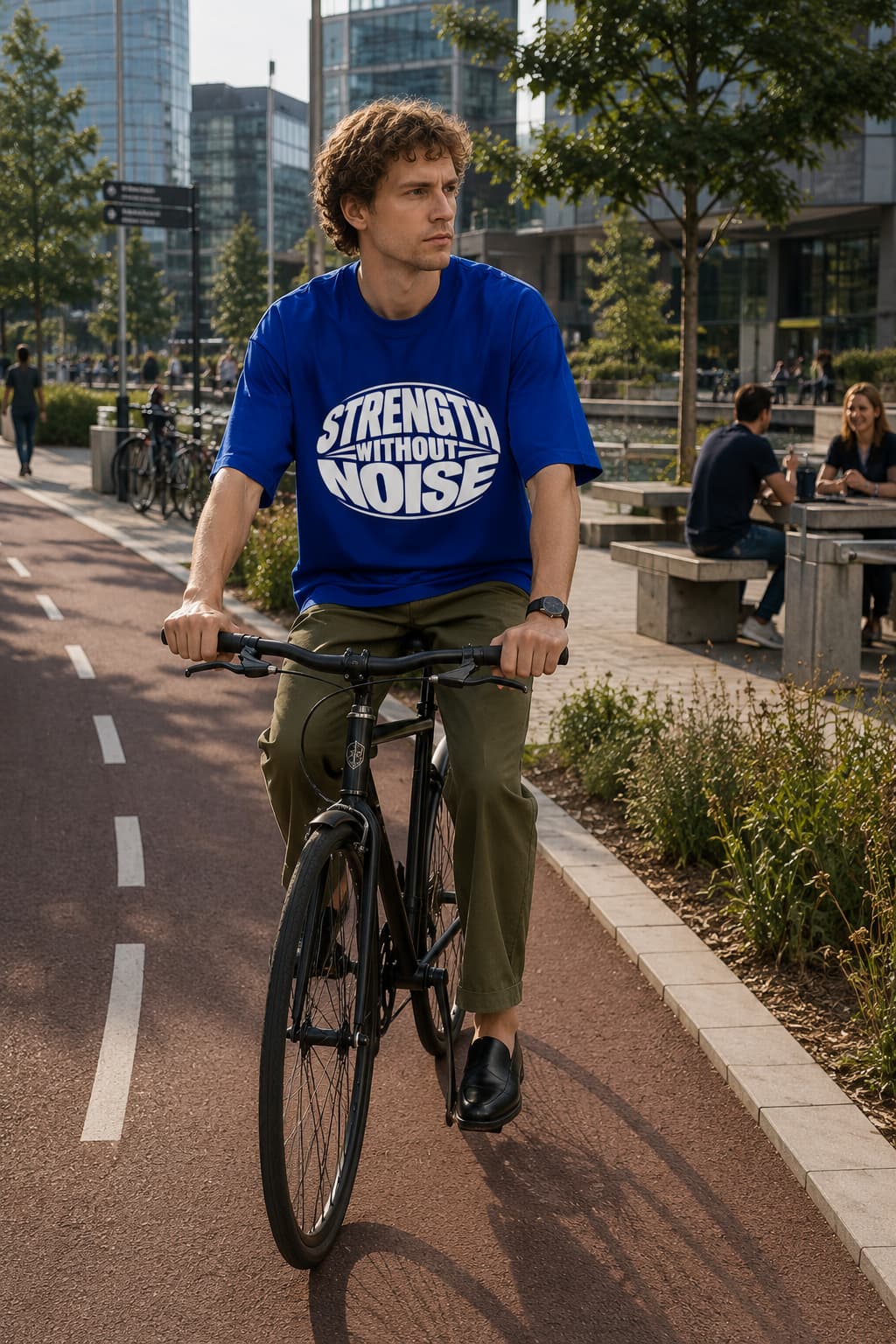 karavirs™ Strength Without Noise — Royal Blue Oversized Tee