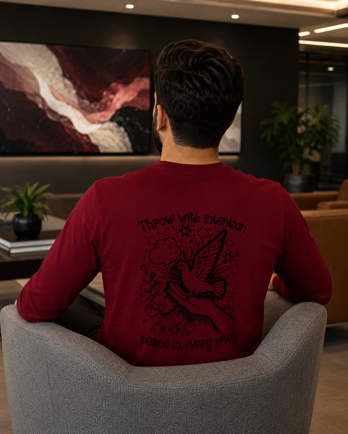 MENS MAROON ROUNDECK FULL SLEEVE
