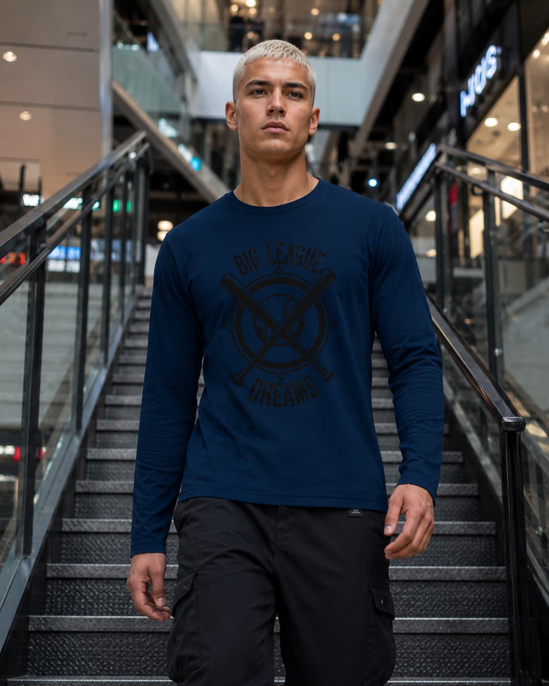MENS NAVY BLUE ROUNDECK FULL SLEEVE