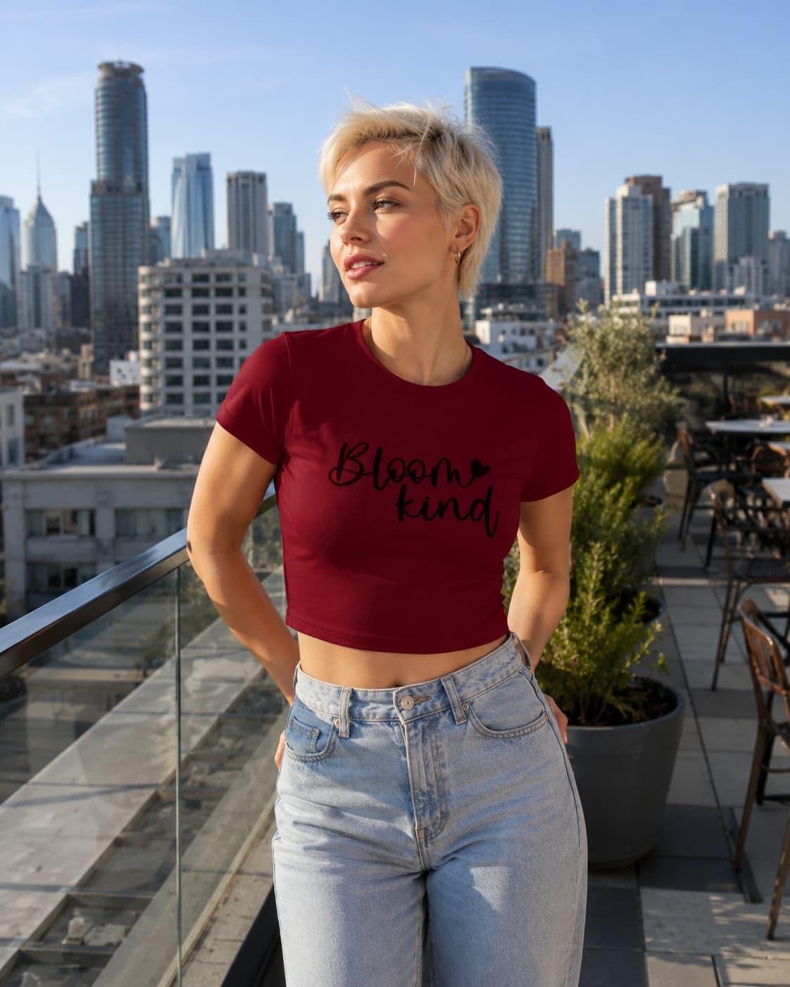 Karavirs® Tenderhearted Maroon crop top for women India