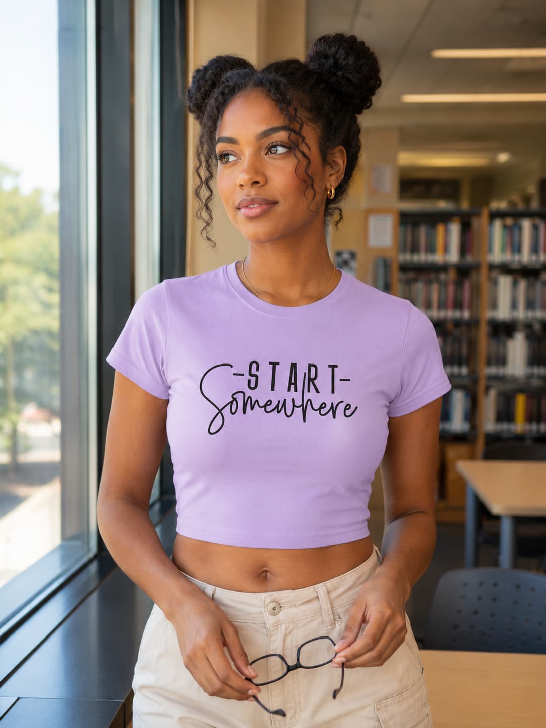 Karavirs® Somewhere Iris Lavender crop top for women India