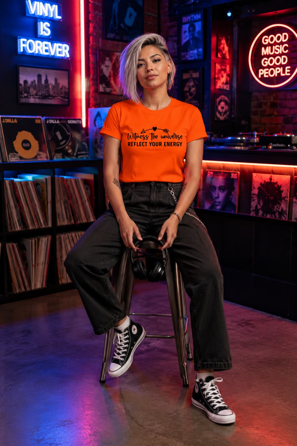 WOMENS ORANGE ROUNDNECK T-SHIRT
