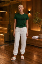 WOMENS OLIVE GREEN ROUNDNECK T-SHIRT