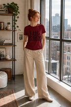 WOMENS MAROON ROUNDNECK T-SHIRT