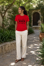 WOMENS RED ROUNDNECK T-SHIRT
