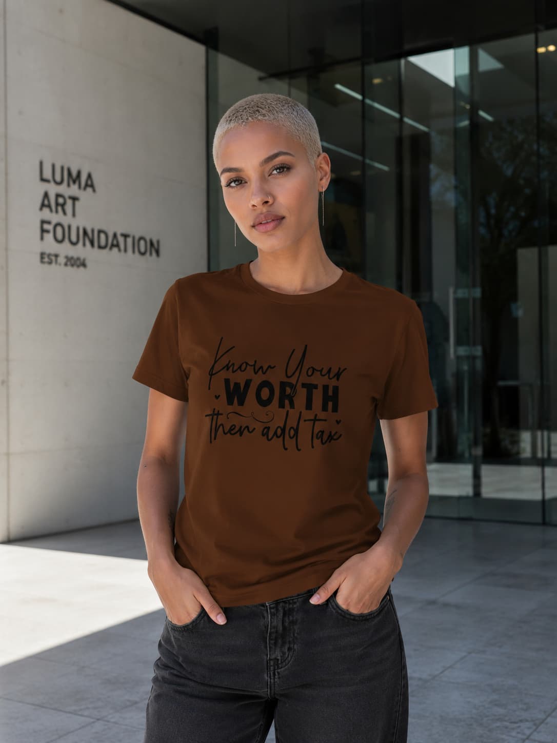 WOMENS COFFEE BROWN ROUNDNECK T-SHIRT
