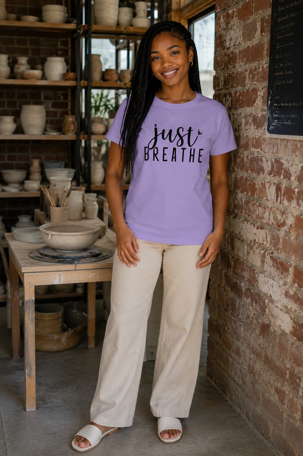 WOMENS IRIS LAVENDER ROUNDNECK T-SHIRT