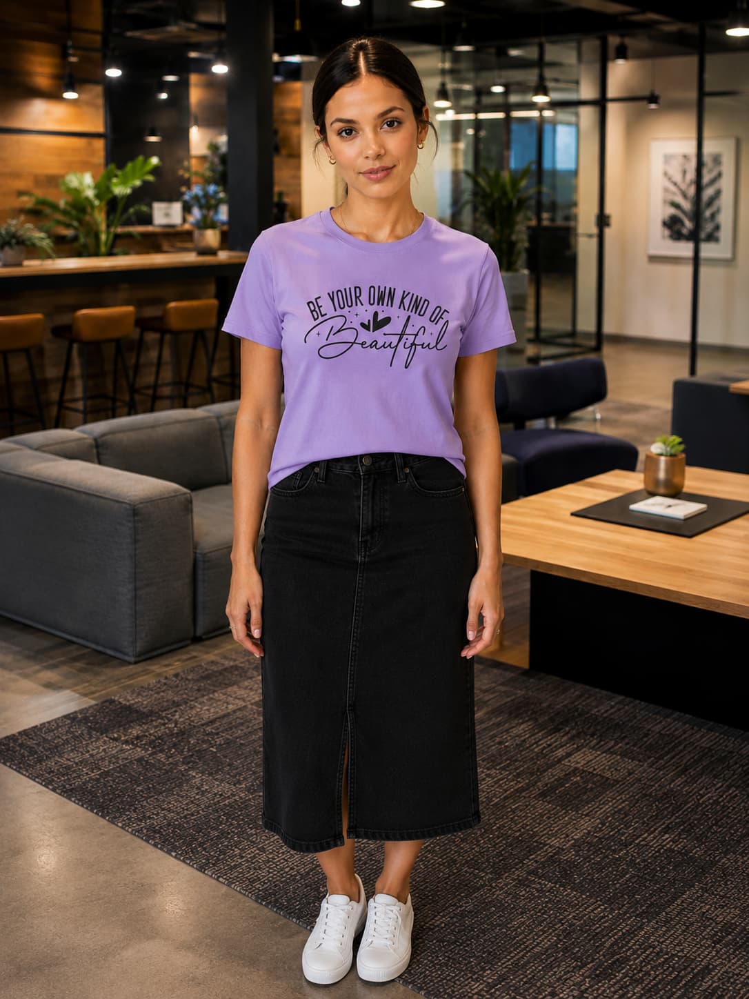 WOMENS IRIS LAVENDER ROUNDNECK T-SHIRT