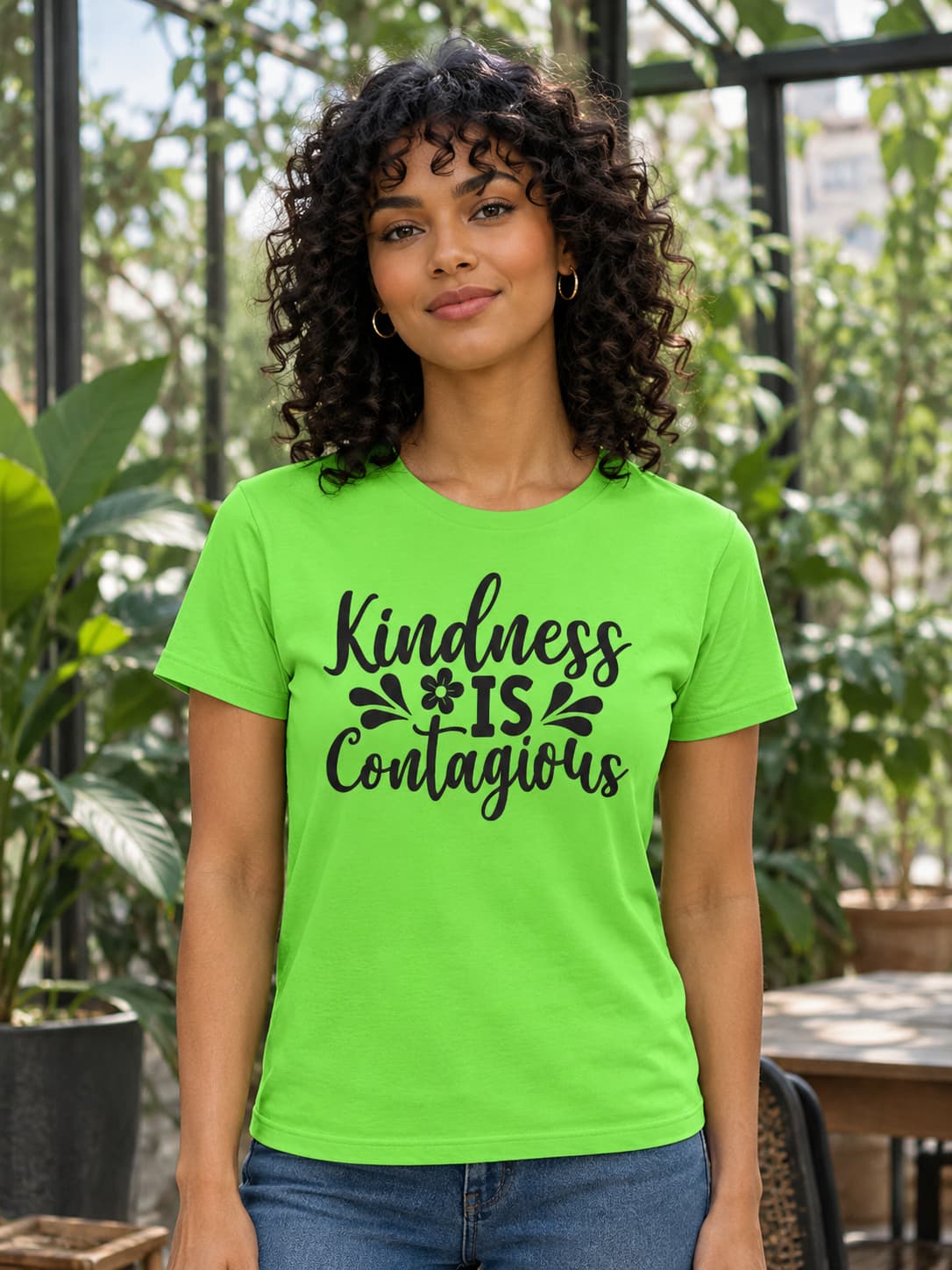 Karavirs® Contagious Liril Green graphic tee for women India