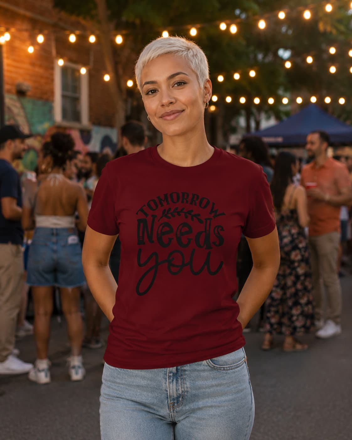 WOMENS MAROON ROUNDNECK T-SHIRT