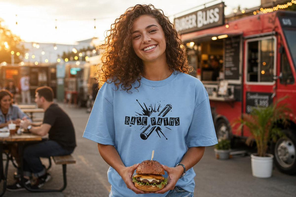 WOMENS BABY BLUE OVERSIZED ROUNDNECK T-SHIRT