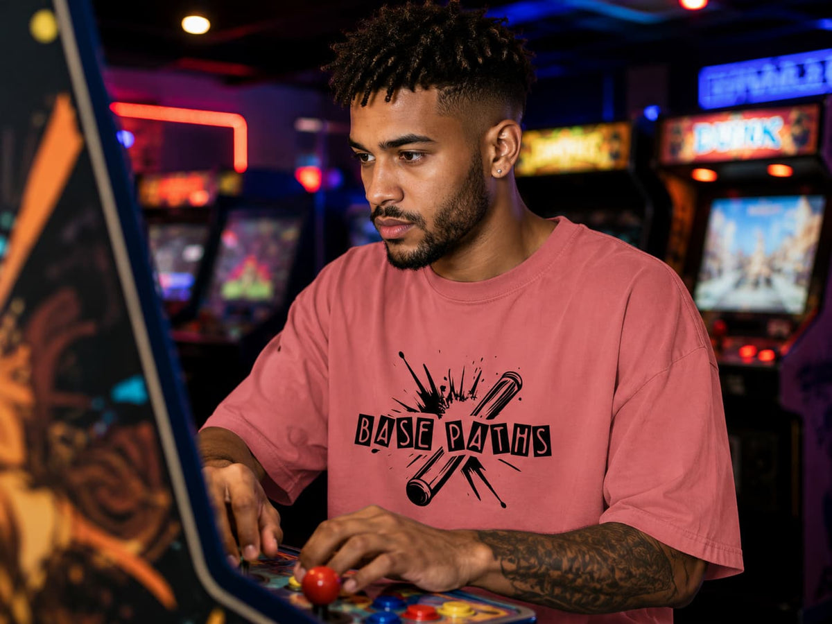 MENS DUSTY ROSE OVERSIZED ROUNDNECK T-SHIRT