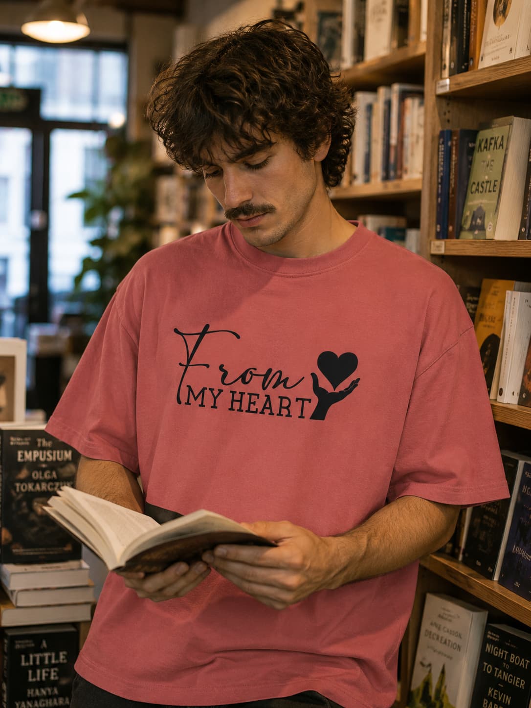 MENS DUSTY ROSE OVERSIZED ROUNDNECK T-SHIRT