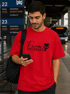 MENS RED OVERSIZED ROUNDNECK T-SHIRT