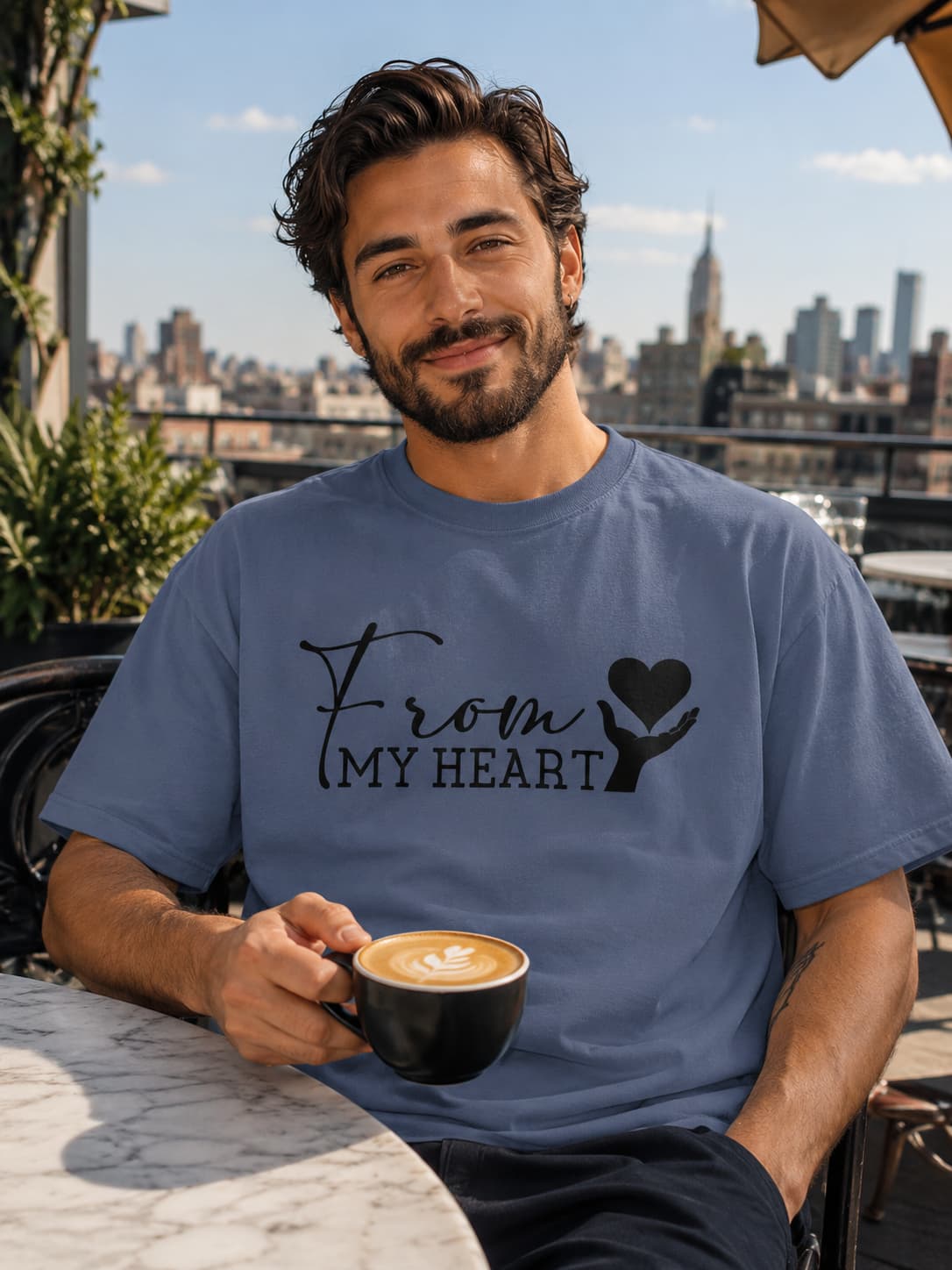 MENS STEEL GREY OVERSIZED ROUNDNECK T-SHIRT