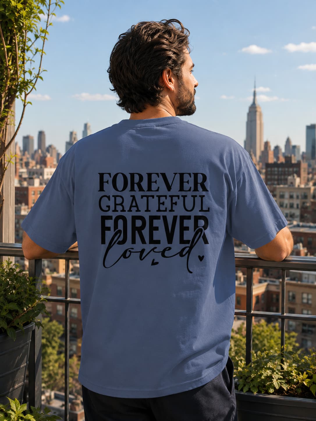 MENS STEEL GREY OVERSIZED ROUNDNECK T-SHIRT