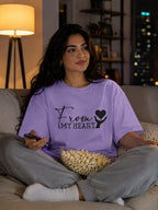 WOMENS IRIS LAVENDER OVERSIZED ROUNDNECK T-SHIRT