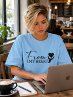 WOMENS BABY BLUE OVERSIZED ROUNDNECK T-SHIRT