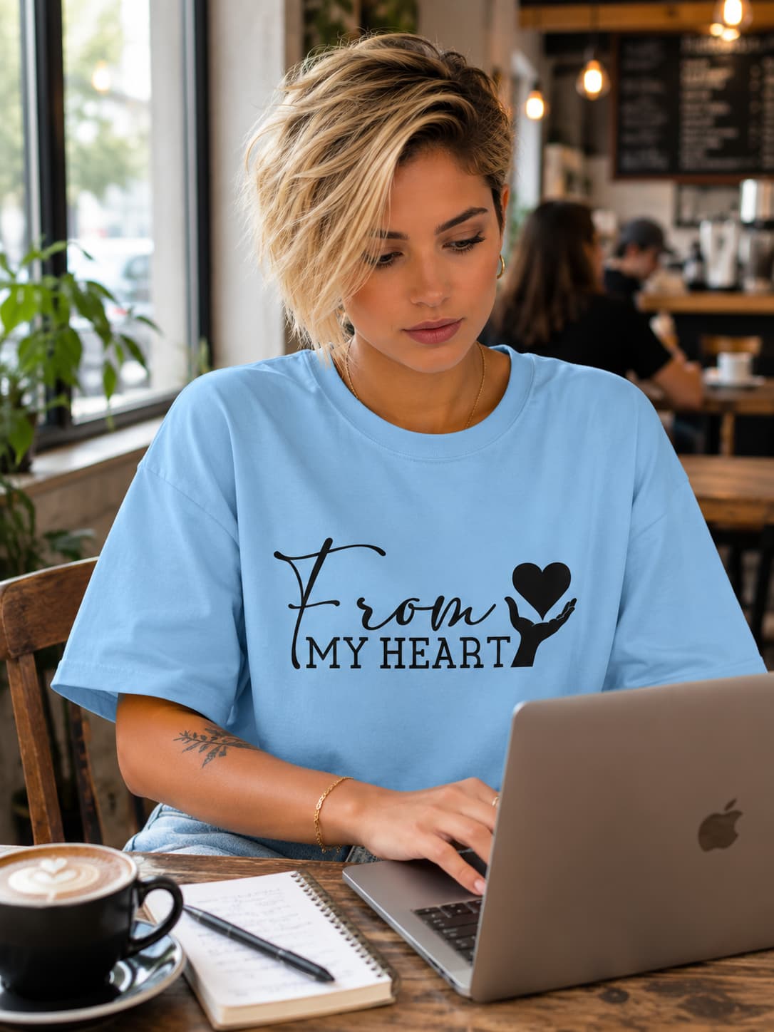 WOMENS BABY BLUE OVERSIZED ROUNDNECK T-SHIRT