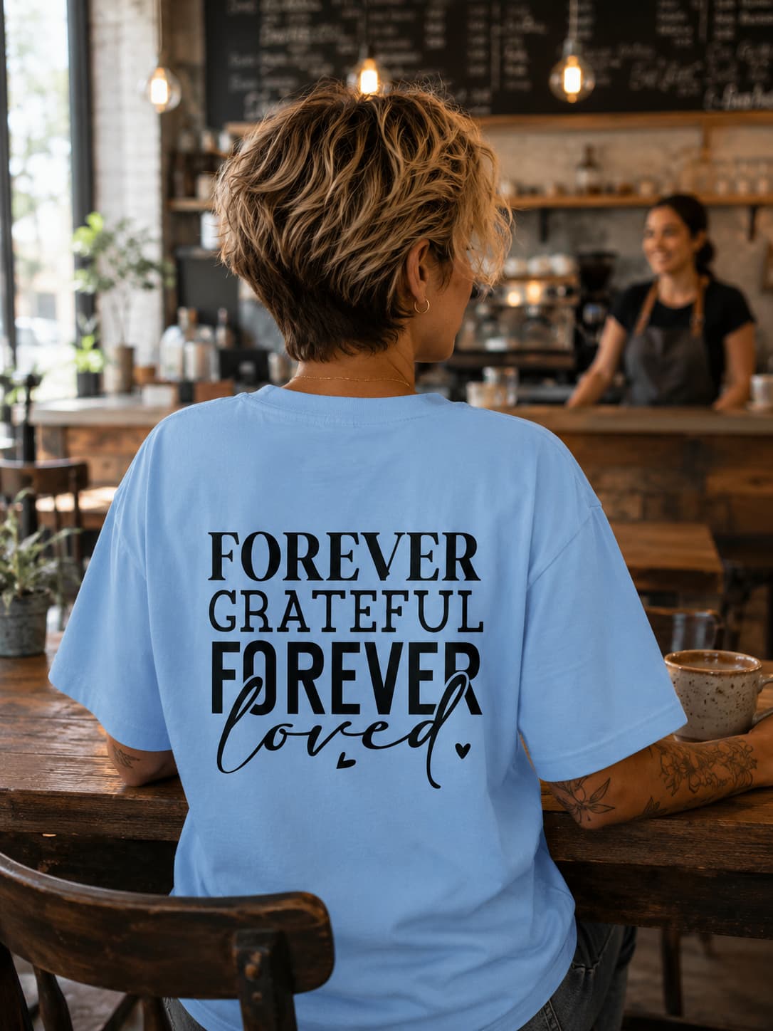 WOMENS BABY BLUE OVERSIZED ROUNDNECK T-SHIRT