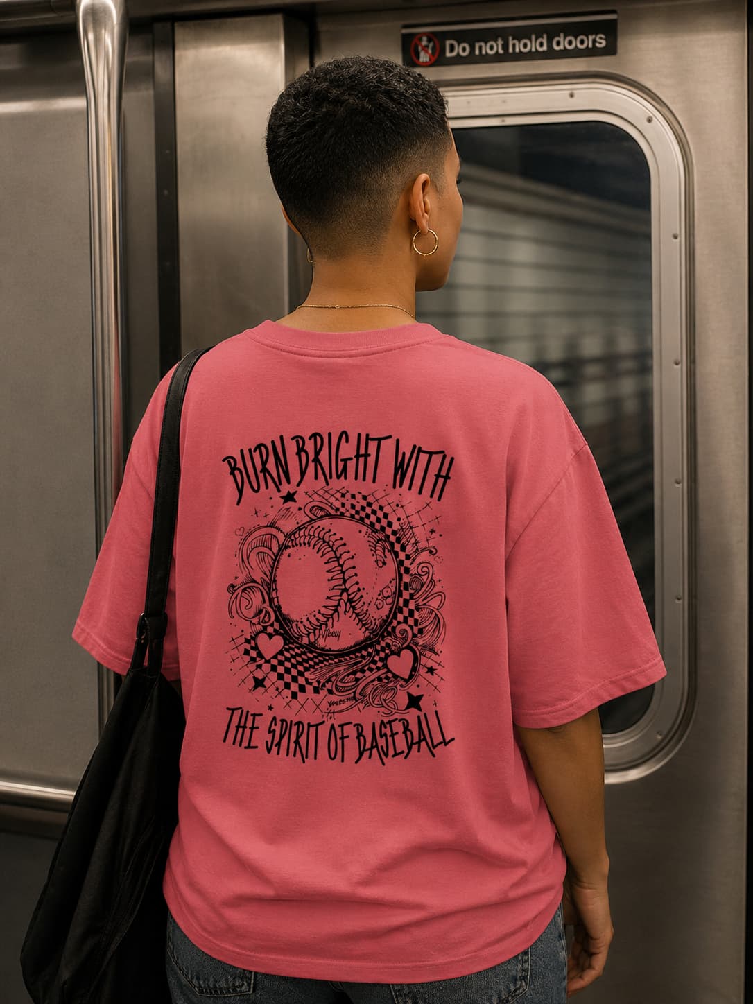 WOMENS DUSTY ROSE OVERSIZED ROUNDNECK T-SHIRT