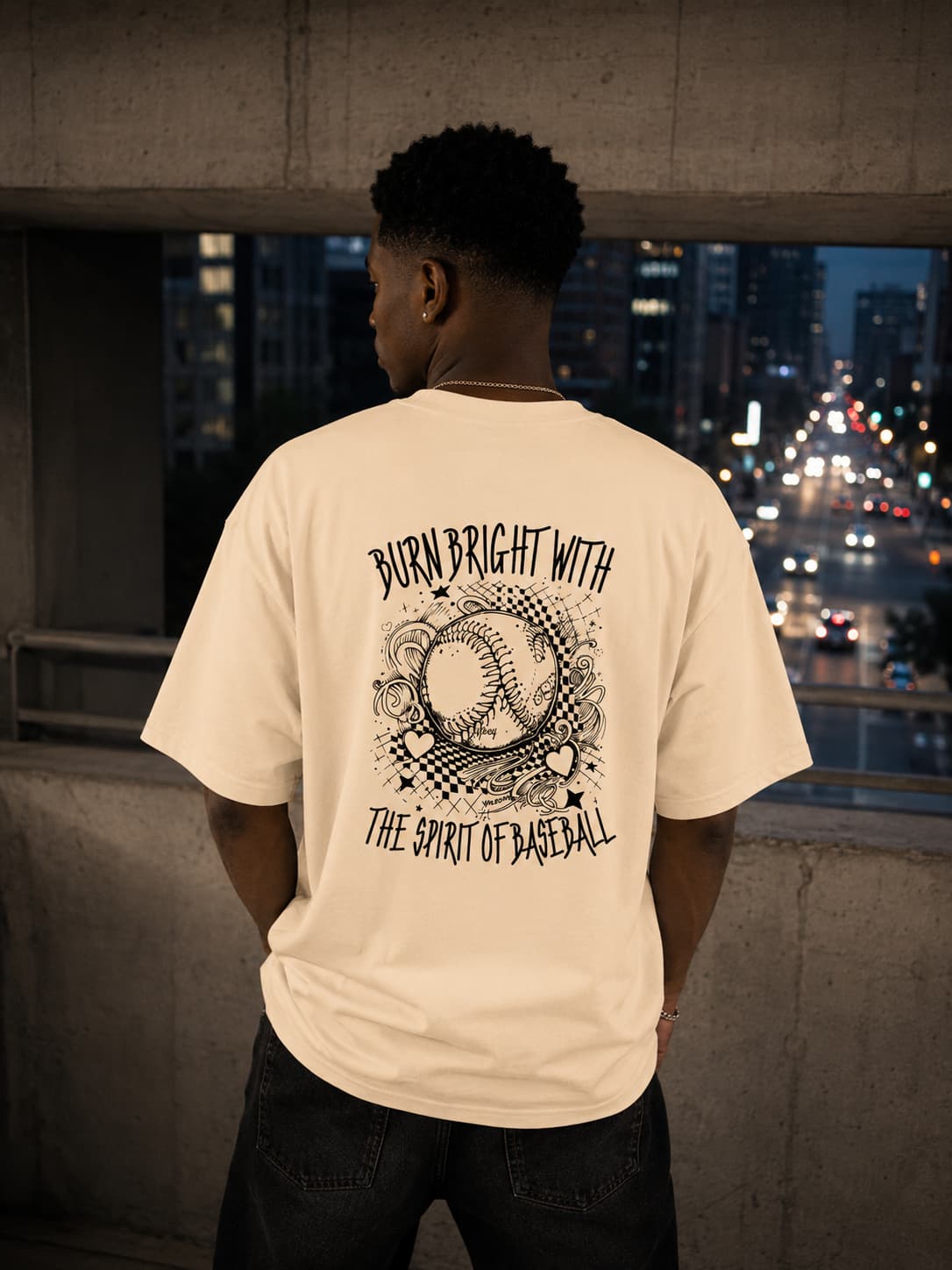 MENS OFF WHITE OVERSIZED ROUNDNECK T-SHIRT