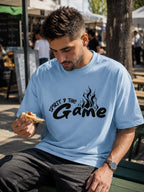 MENS BABY BLUE OVERSIZED ROUNDNECK T-SHIRT
