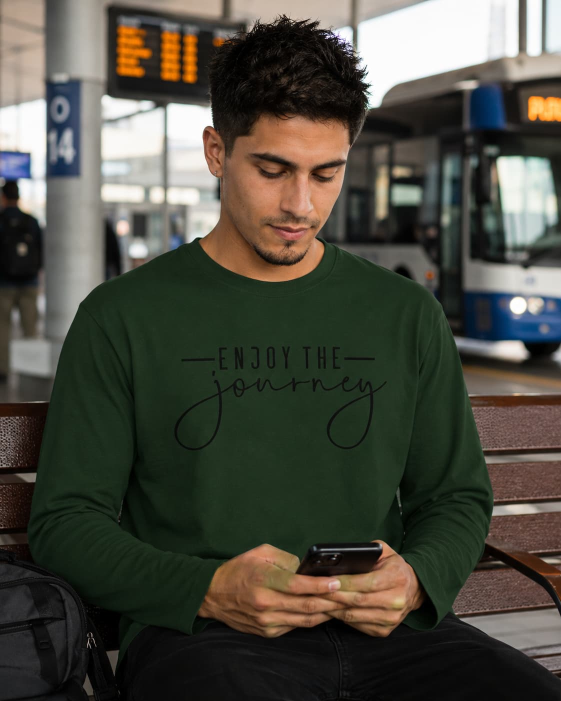 MENS OLIVE GREEN ROUNDECK FULL SLEEVE