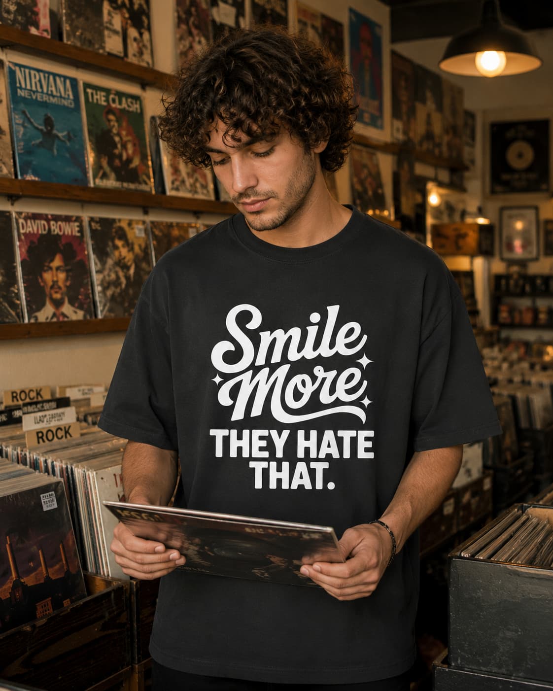 MENS BLACK OVERSIZED ROUNDNECK T-SHIRT
