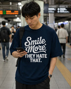 MENS NAVY BLUE OVERSIZED ROUNDNECK T-SHIRT